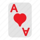 ace of haerts, playing cards, card game, gambling, game, casino, poker