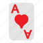 ace of haerts, playing cards, card game, gambling, game, casino, poker 