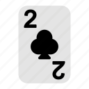 two of clubs, playing cards, card game, gambling, game, casino, poker