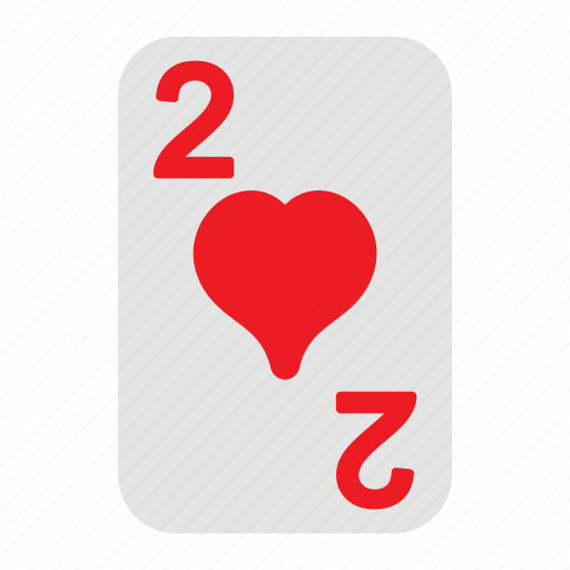Two of hearts, playing cards, card game, gambling, game, casino, poker icon - Download on Iconfinder