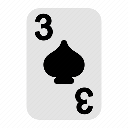 Three of spades, playing cards, card game, gambling, game, casino, poker icon - Download on Iconfinder