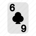 six of clubs, playing cards, card game, gambling, game, casino, poker