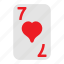 seven of hearts, playing cards, card game, gambling, game, casino, poker 