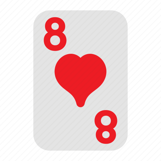 Eight of hearts, playing cards, card game, gambling, game, casino, poker icon - Download on Iconfinder