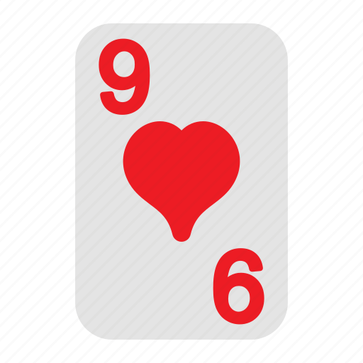 Nine of hearts, playing cards, card game, gambling, game, casino, poker icon - Download on Iconfinder