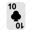 ten of clubs, playing cards, card game, gambling, game, casino, poker 