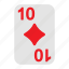 ten of diamonds, playing cards, card game, gambling, game, casino, poker 