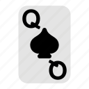 queen of spades, playing cards, card game, gambling, game, casino, poker