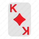 king of diamonds, playing cards, card game, gambling, game, casino, poker