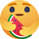 care, emoji, with, watermelon