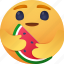 care, emoji, with, watermelon 