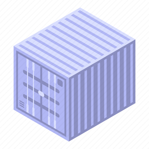 Border, business, cargo, cartoon, container, cube, isometric icon - Download on Iconfinder