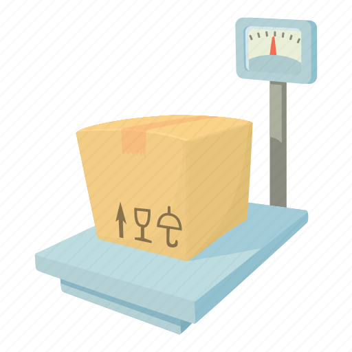 Box, cargo, carry, cartoon, delivery, equipment, storage scales icon - Download on Iconfinder