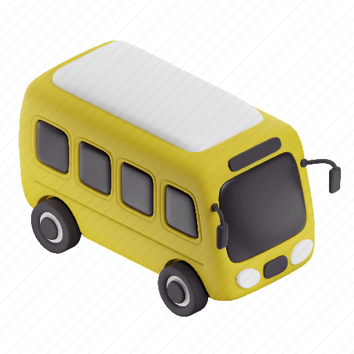 Bus, yellow bus, 3d yellow bus, 3d car, 3d bus, colorful car, 3d cars 3D illustration - Download on Iconfinder