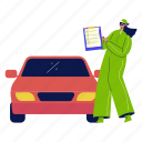 car inspection, checking, diagnostic, monitoring, car, clipboard, garage, car repair, mechanic 