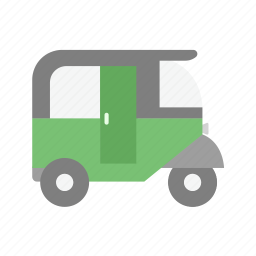 Auto rickshaw, tuk-tuk, transport, travel, vehicle, trishaw, three wheeler icon - Download on Iconfinder