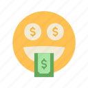 money mouth face, money face, dollar, emoji, emoticon, greedy, smiley, mood