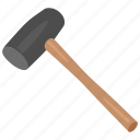 mallet, hammer, gavel, rubber, wooden, tool