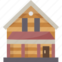 house, wood, lodge, building, country