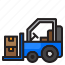 forklift, cargo, car, vehicle, truck