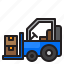 forklift, cargo, car, vehicle, truck 