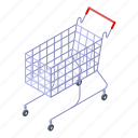 business, cart, cartoon, computer, isometric, silhouette, supermarket
