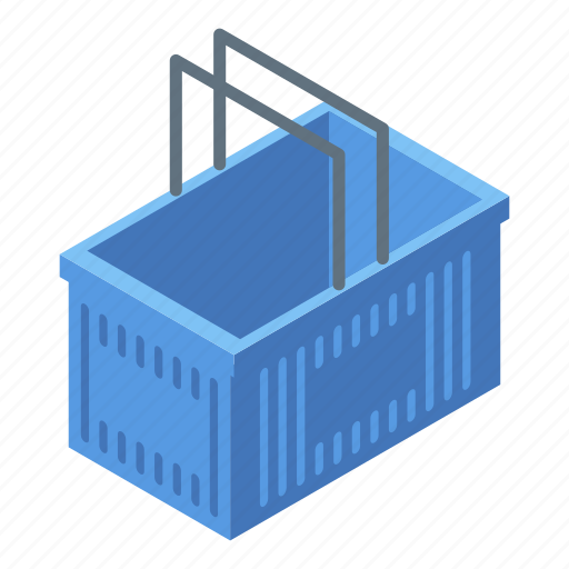 Basket, business, cartoon, hand, isometric, plastic, shop icon - Download on Iconfinder