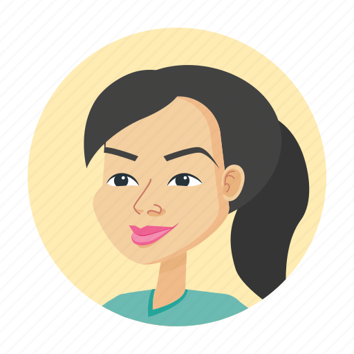 Asian, woman, young girl, avatar icon - Download on Iconfinder
