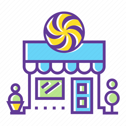 Building, candy store, city, confectionery, market, shop, sweet shop icon - Download on Iconfinder
