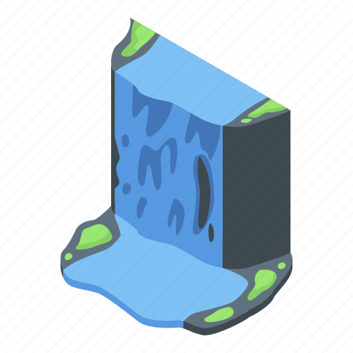 Cartoon, cascade, ecology, isometric, summer, tree, water icon - Download on Iconfinder