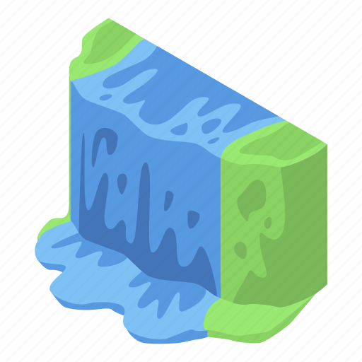 Cartoon, cascade, island, isometric, summer, tree, water icon - Download on Iconfinder