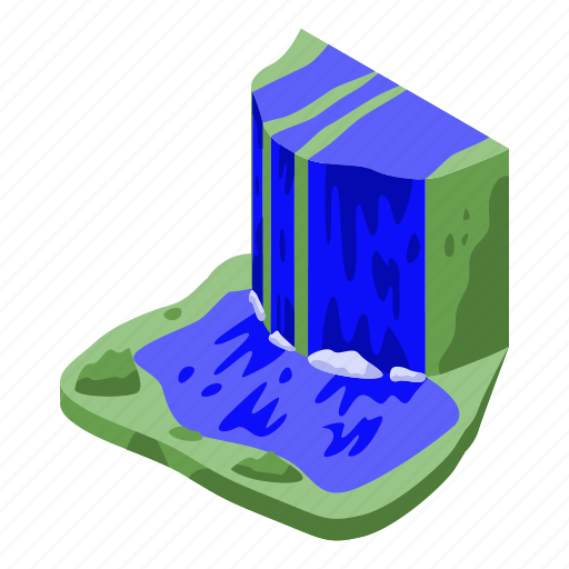 Cartoon, cascade, isometric, logo, nature, tree, water icon - Download on Iconfinder