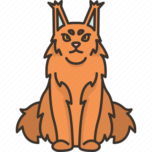 Maine, coon, breed, domestic, fluffy icon - Download on Iconfinder