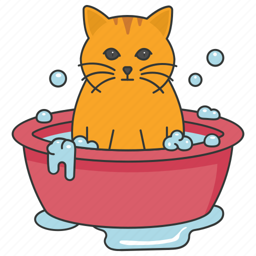 Bath tub, hygiene, cat, bathing, pet, domestic icon - Download on Iconfinder