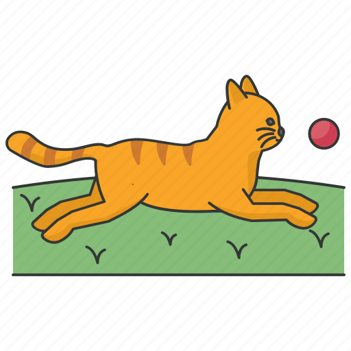 Pet, cat training, catching, ball, play, activity icon - Download on Iconfinder