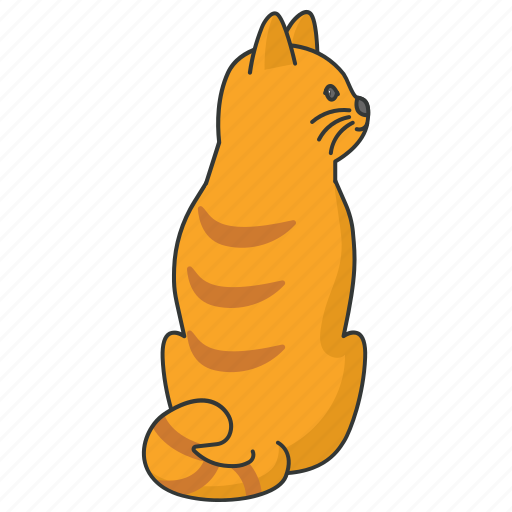 Pet, cat, feline, tabby, ginger, yellow, domestic icon - Download on Iconfinder