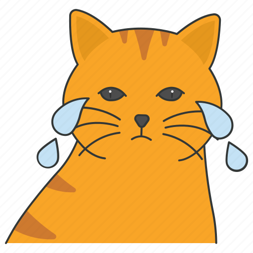 Crying, weeping, emotions, sad, cat, yellow icon - Download on Iconfinder