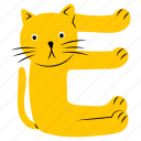 cat, e, english, alphabet, pose, animal, letter e