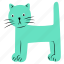 cat, h, letter h, english, alphabet, pose, animal 