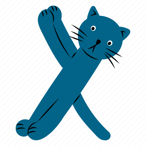 Cat, x, letter x, english, alphabet, pose, animal icon - Download on Iconfinder