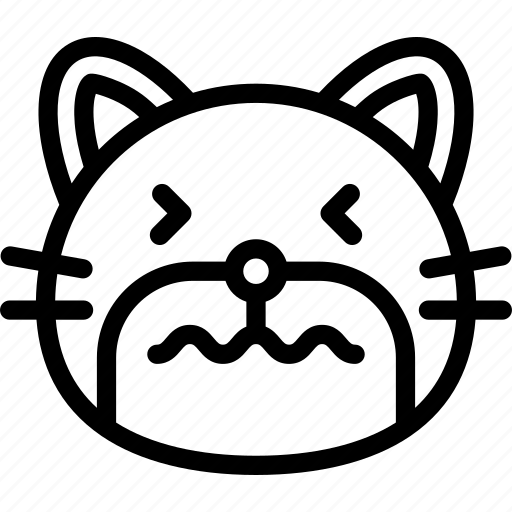 Animal, cat, emoji, emoticon, nervous, pet, smiley icon - Download on Iconfinder