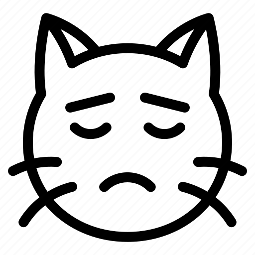 Calm, cat, animal, expression, emoji icon - Download on Iconfinder