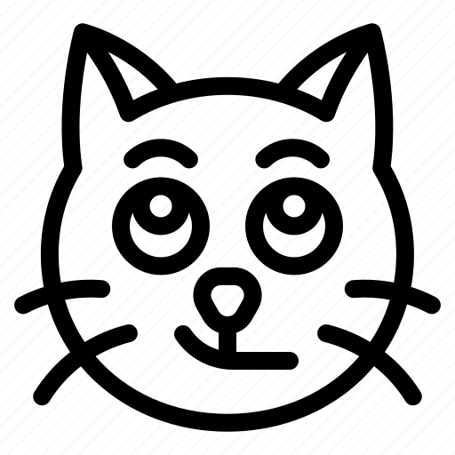 Smirk, cat, animal, expression, emoji icon - Download on Iconfinder
