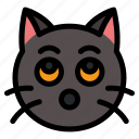 surprised, cat, animal, expression, emoji