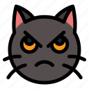 angry, cat, animal, expression, emoji