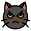 angry, cat, animal, expression, emoji 