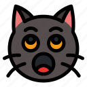 yawn, cat, animal, expression, emoji