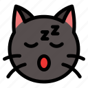 sleeping, cat, animal, expression, emoji