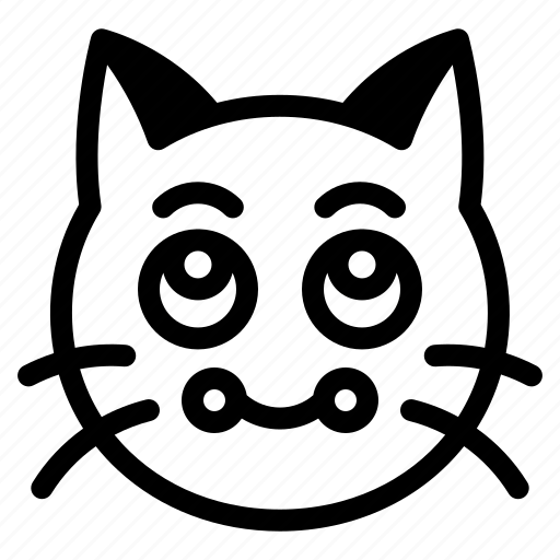 Blush, cat, animal, expression, emoji icon - Download on Iconfinder