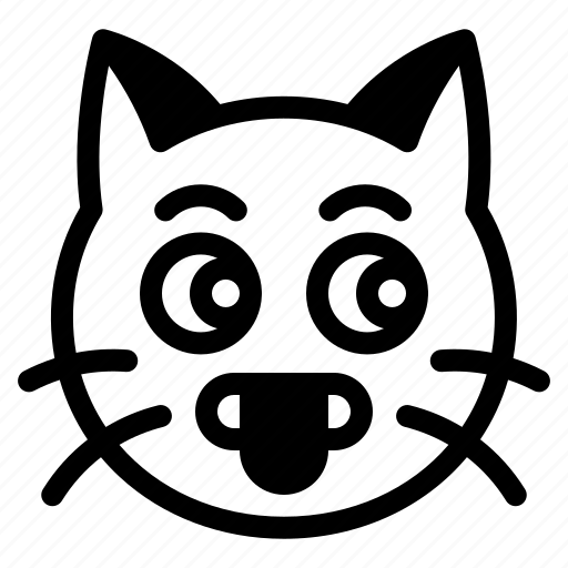 Heated, cat, animal, expression, emoji icon - Download on Iconfinder